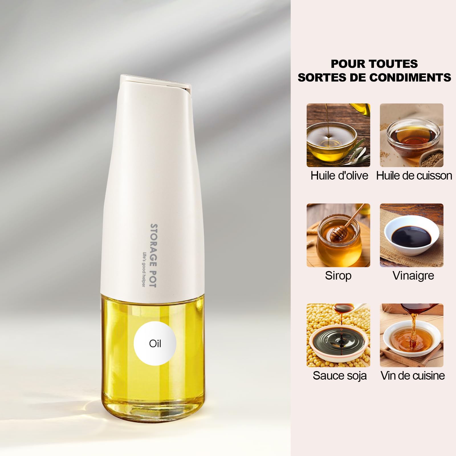 YARRAMATE Bouteille 2-en-1 Huile D'Olive 550 Ml – Pulvérisateur + Verseur – Échelle Doseuse – Vert