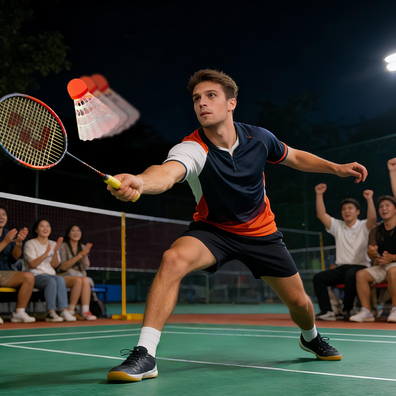 Volani da badminton – Set di tre volantini per allenamento notturno antivento, volantini per allenamento con luminosità luminosa, funzione di tracciamento migliorata, ideale per giocare in famiglia in