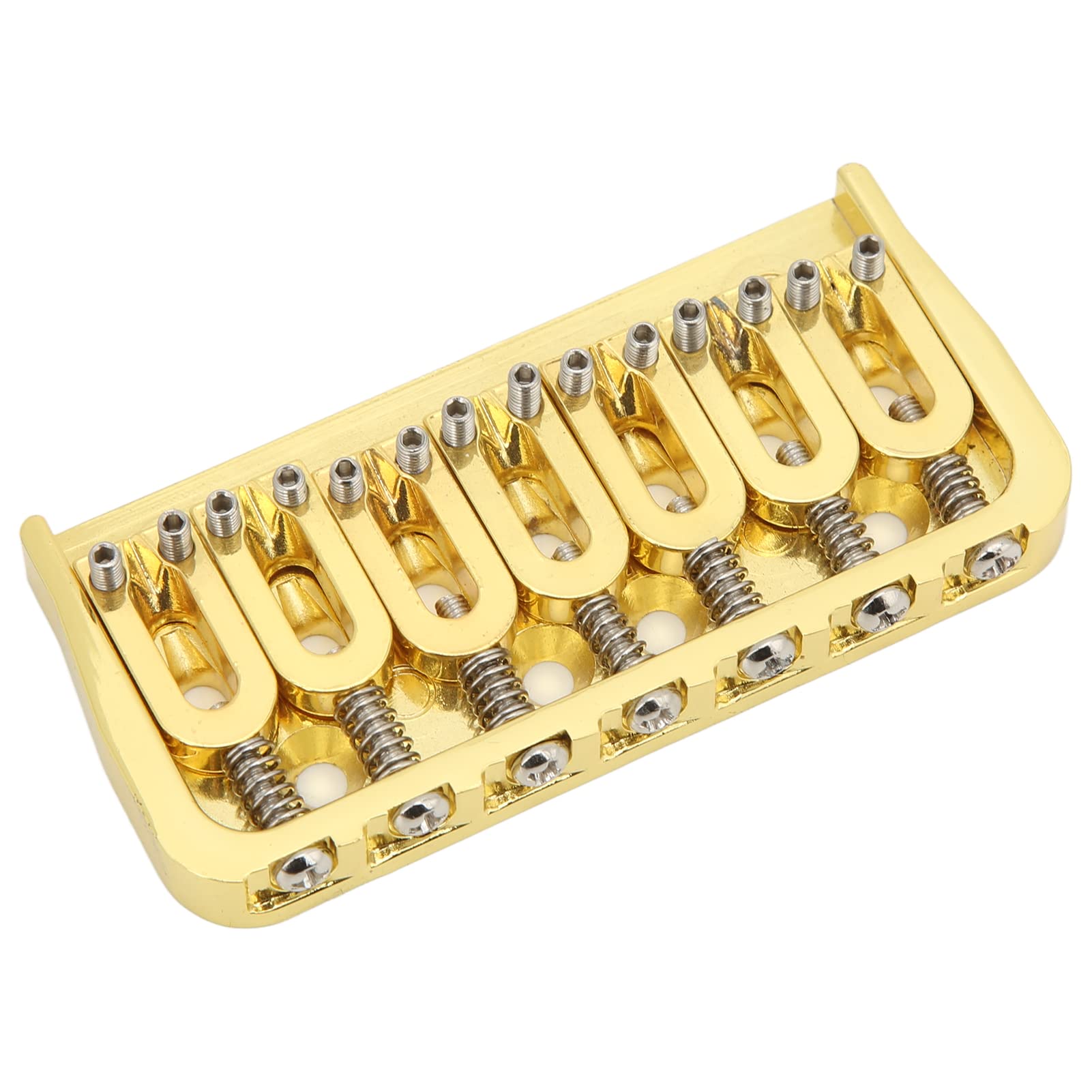 Chitarra Elettrica Fissa Ponte Corto Hardtail 7 Corde Attraverso Il Corpo Design Non Tremolo Dorato Per Chitarre Elettriche