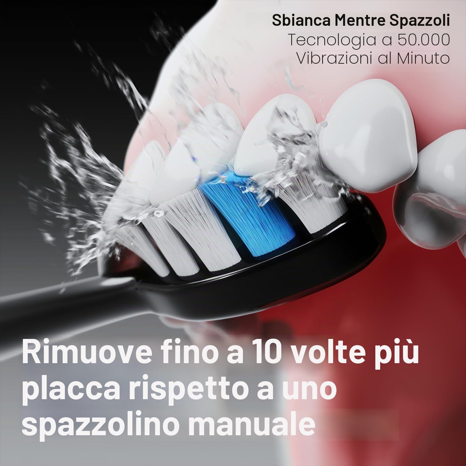 Aquasonic Black Series PRO - Spazzolino elettrico ultra sbiancante - 5 modalità e timer intelligenti - Custodia da viaggio premium e 6 testine Proflex - Spazzolino accettato ADA