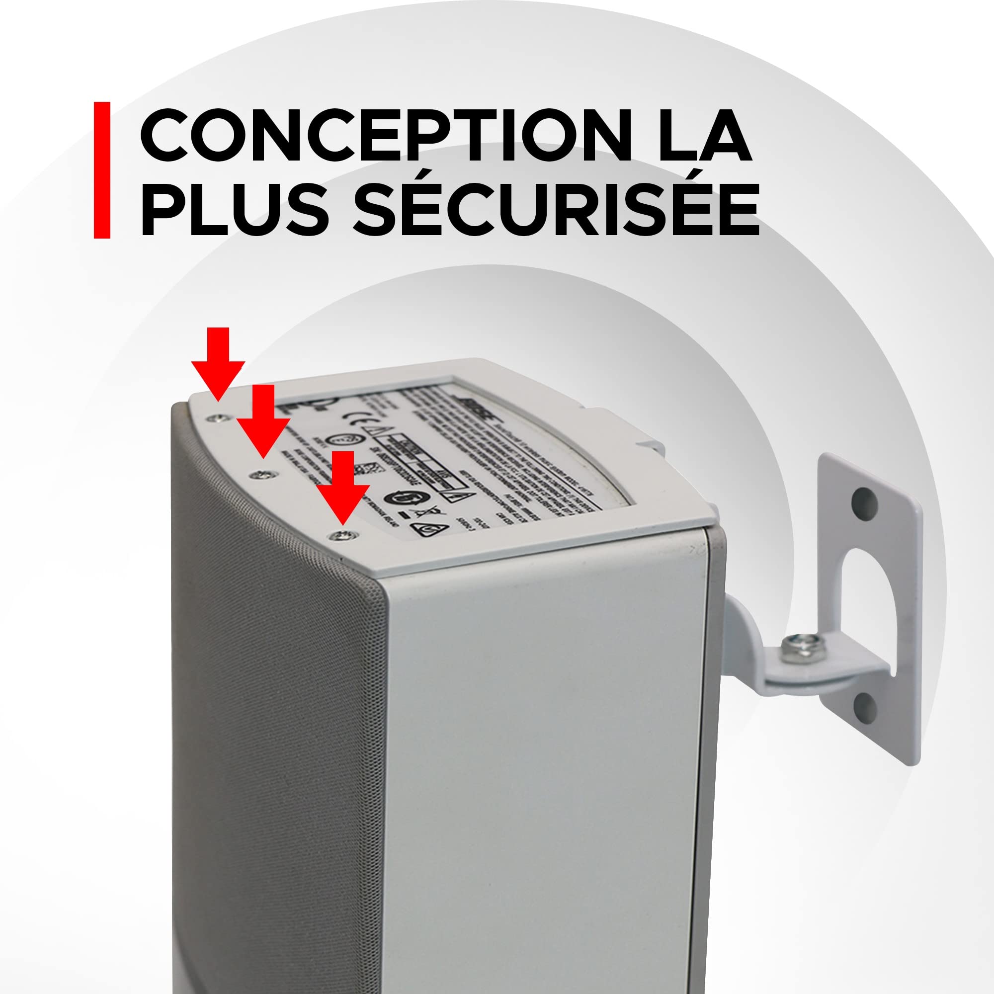 Product Image Soundtouch 10 Fixation Murale pour Bose Sound Touch 10, Blanc, Kit Complet Fourni avec Tous Les Accessoires de Montage, Designé au Royaume-Uni par Soundbass (Blanc)