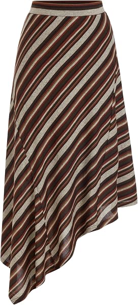 CIDER Striped Maxi Skirt for Women Stretchy Flowy Midi Skirts