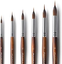 Fuumuui Professional Watercolour Brushes 6pcs, Artist Liner Brush Set - Design Registered, Synthetic Hair Extra Long Extended Point Brushes Kolinsky Sable Body for Watercolour Gouache Acrylic Ink