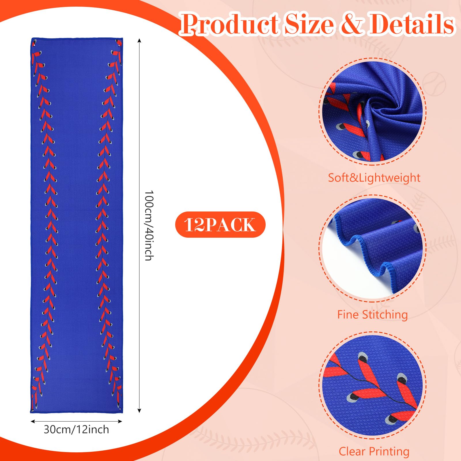 Tujoe Lot de 24 cadeaux de sport, comprend 12 serviettes rafraîchissantes de 101,6 x 30,5 cm, 12 mini ventilateurs portables pour cadeau d'équipe, cadeaux de fête sportive, batterie non incluse (bleu