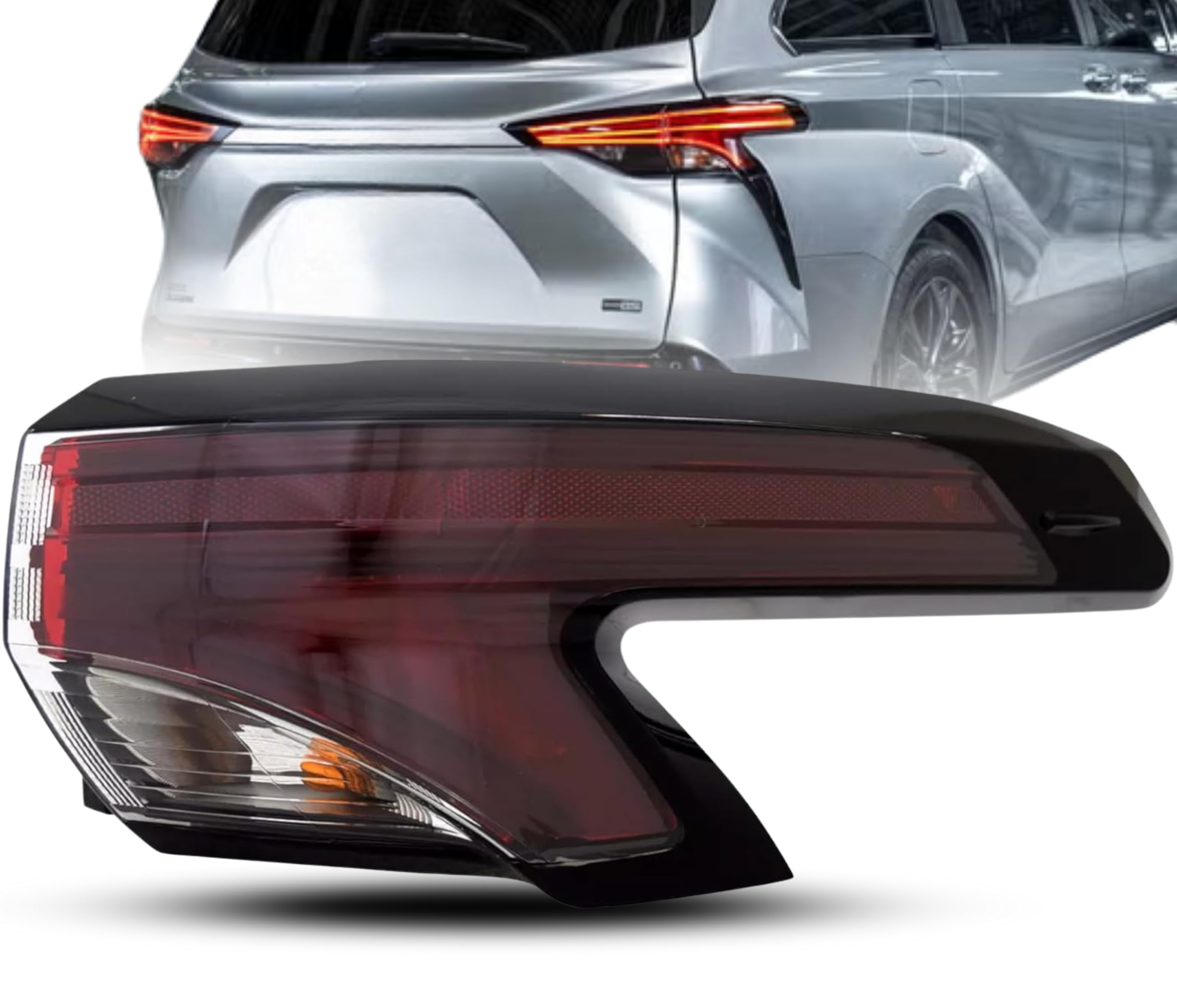 Replacement For Toyota 2023 2024 2025 Sienna Taillight Assembly LE/XLE/WOODLAND EDITION Outer Right/Passenger Side, LED with Bulb DOT/SAE Compliant,