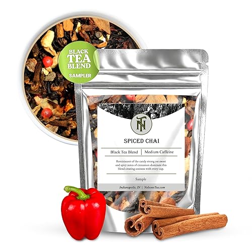 Nelson's Tea - Té de hojas sueltas Chai con especias - Té negro Hoja suelta con chips de canela, clavo, granos de pimienta y cáscara de naranja -
