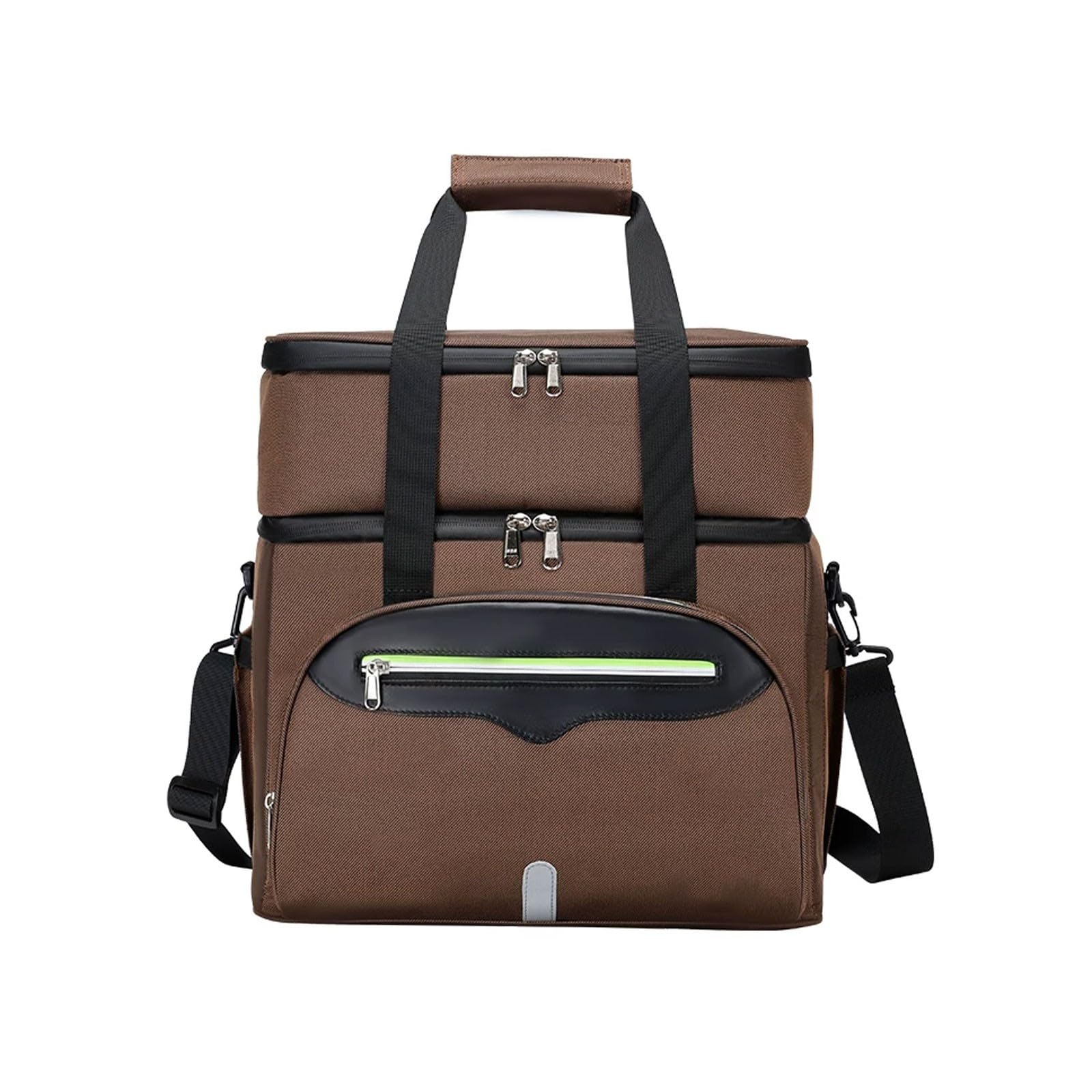 Bolso del almuerzo, totalizador termal hermético grande aislado de la comida campestre del bolso más fresco(Brown)