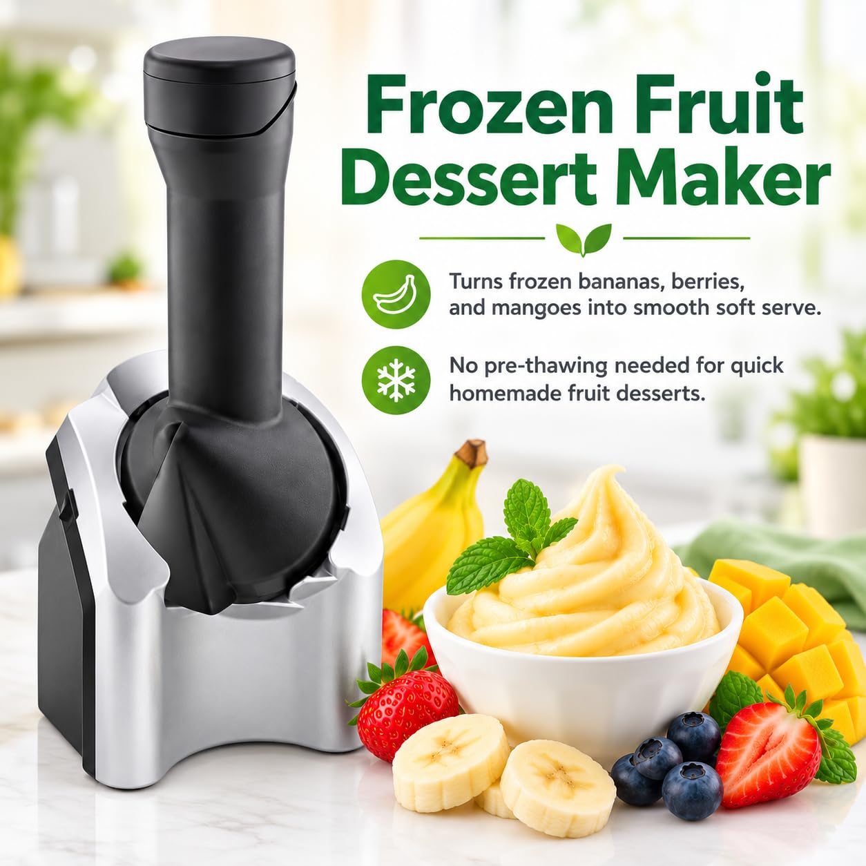 Máquina de servicio suave para hacer postres de frutas congeladas