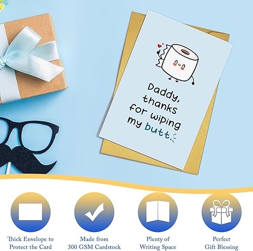 Miniatura 3 de Nchigedy Bonita tarjeta del primer día del padre, divertida tarjeta del día del padre para nuevo papá, regalo para el primer día del padre para