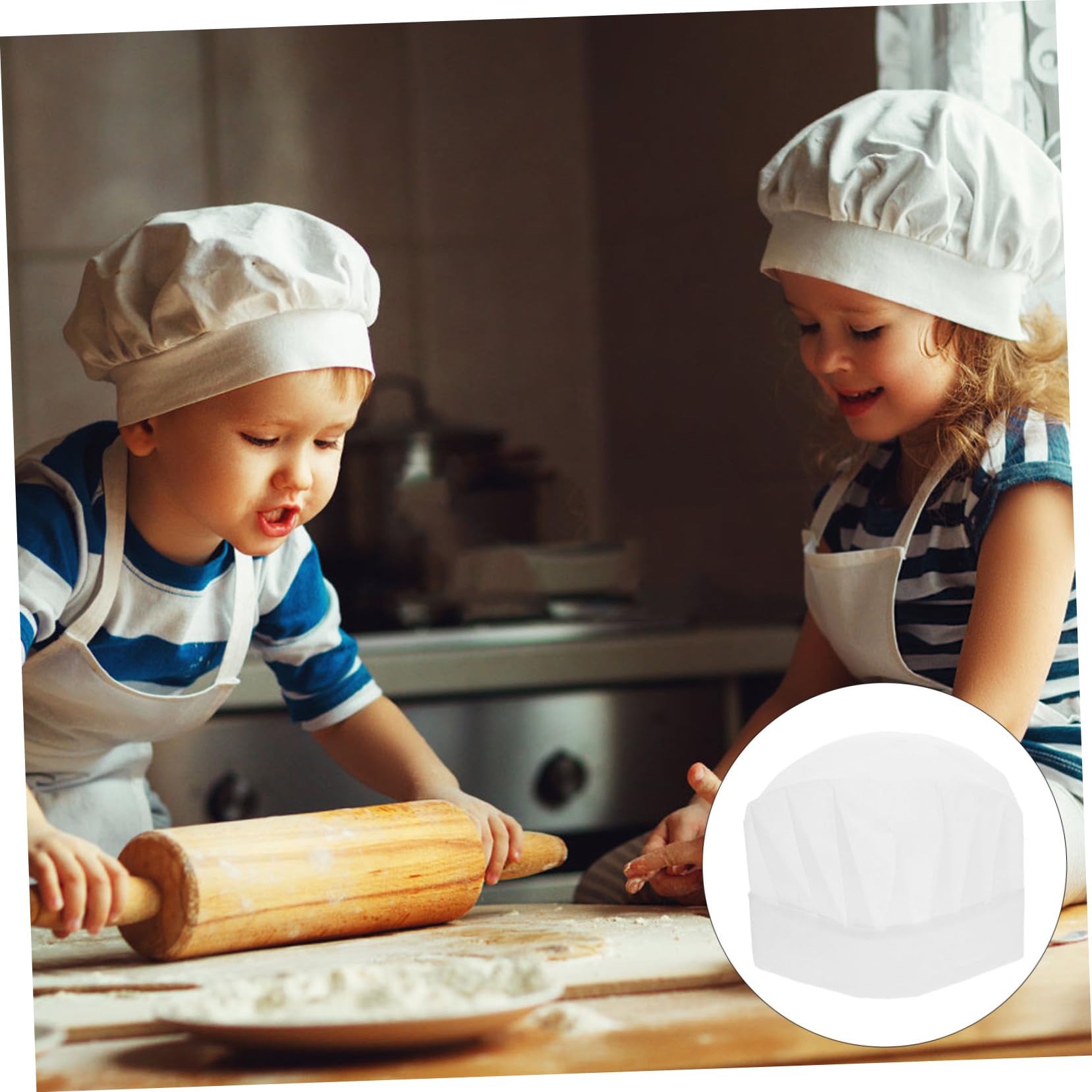 LIFKOME 20 Pezzi Cappello Cuoco Bambino Monouso Non Tessuto Bianco