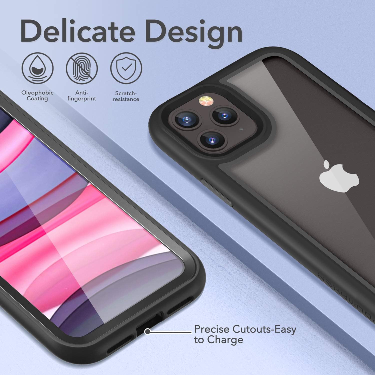 YOUMAKER [2021 Upgraded Aegis Designed for iPhone 11 Pro Case, Full-Body with Built-in Screen Protector Rugged Clear Case for iPhone 11 Pro 5.8 Inch - Black
