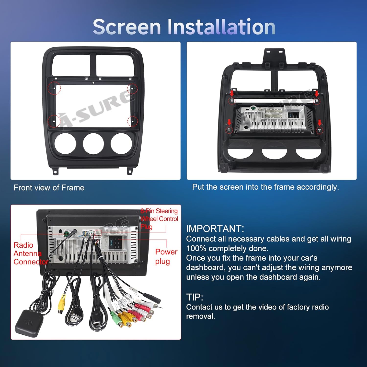 ASURE 9 inch Car Stereo Radio for Dodge Caliber 2006-2012 Automatic Air Condition, 2+64GB Android Car Dash GPS Navigation Head Unit,Wireless Carplay,Android Auto,1280x800 Touchscreen Video Player