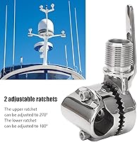 Vista 4 de Aramox Marine Boat - Soportes de antena VHF, montaje de trinquete de rosca de 1 pulgada, montaje de base ajustable de acero inoxidable 316