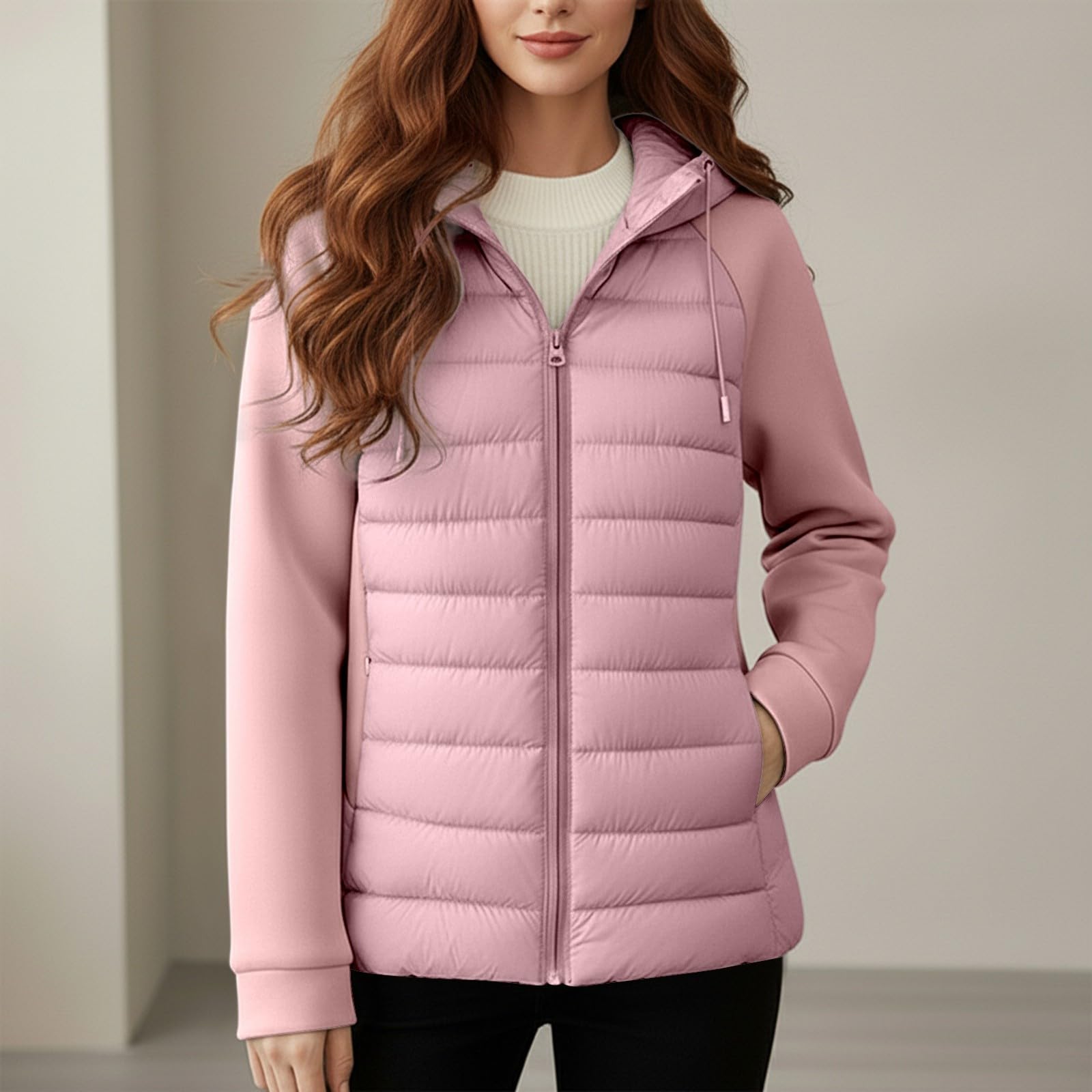 Chaqueta Mujer Abrigo Entretiempo Invierno Cazadora Plumiferos，Abrigo acolchado moderno ligero y para invierno climas fríos estilo informal ajustado mujer
