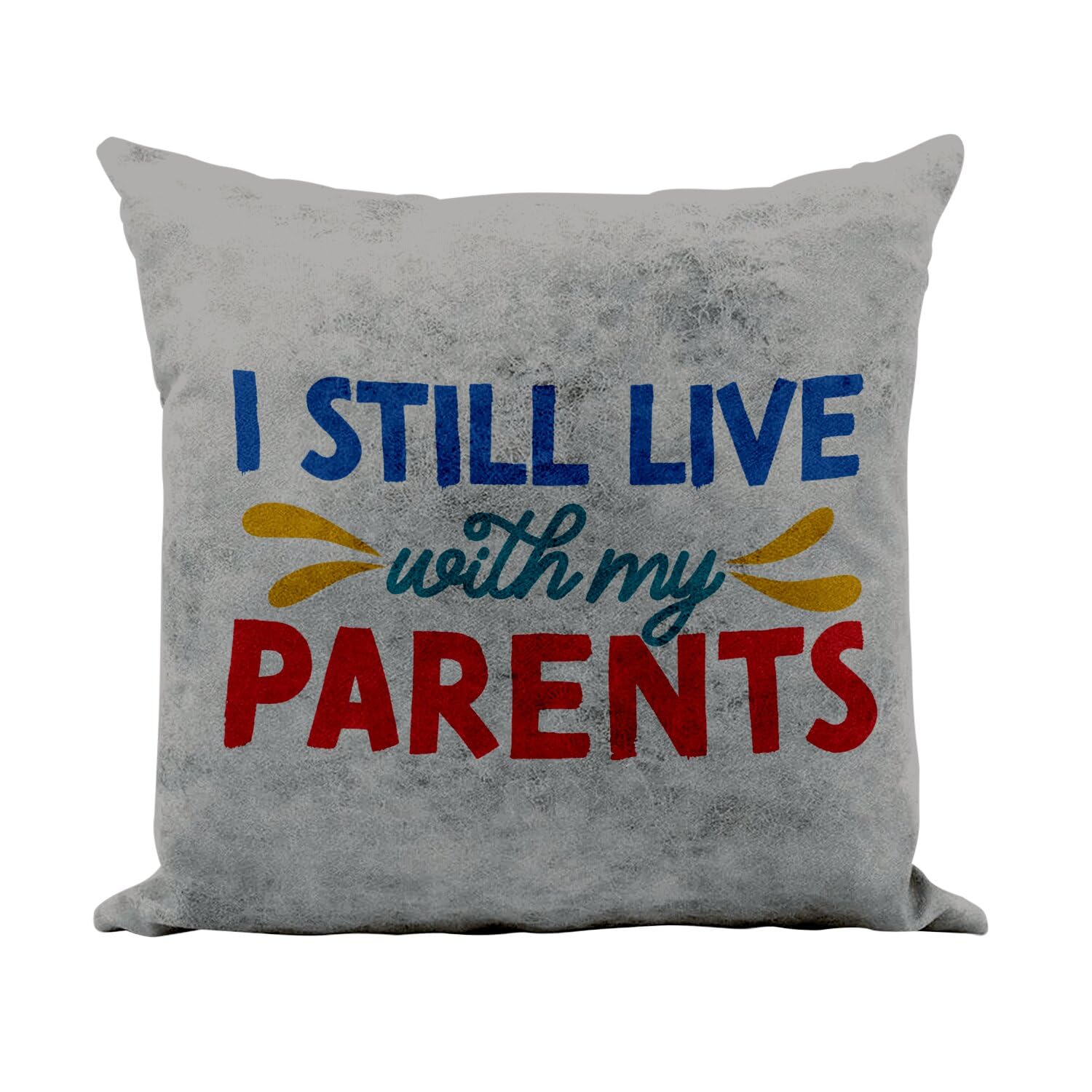 Coussin toucher cuir gris 40x40 cm avec message humoristique durable