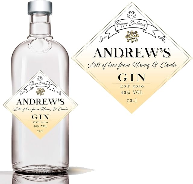 Personalised Gin Bottle Label Custom - Any Wording