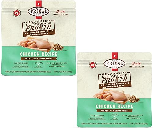 Miniatura 28 de Alimento liofilizado para perros Primal, Pronto Mini Nuggets, cordero; cucharea y sirve, comida completa y equilibrada; también se puede utilizar