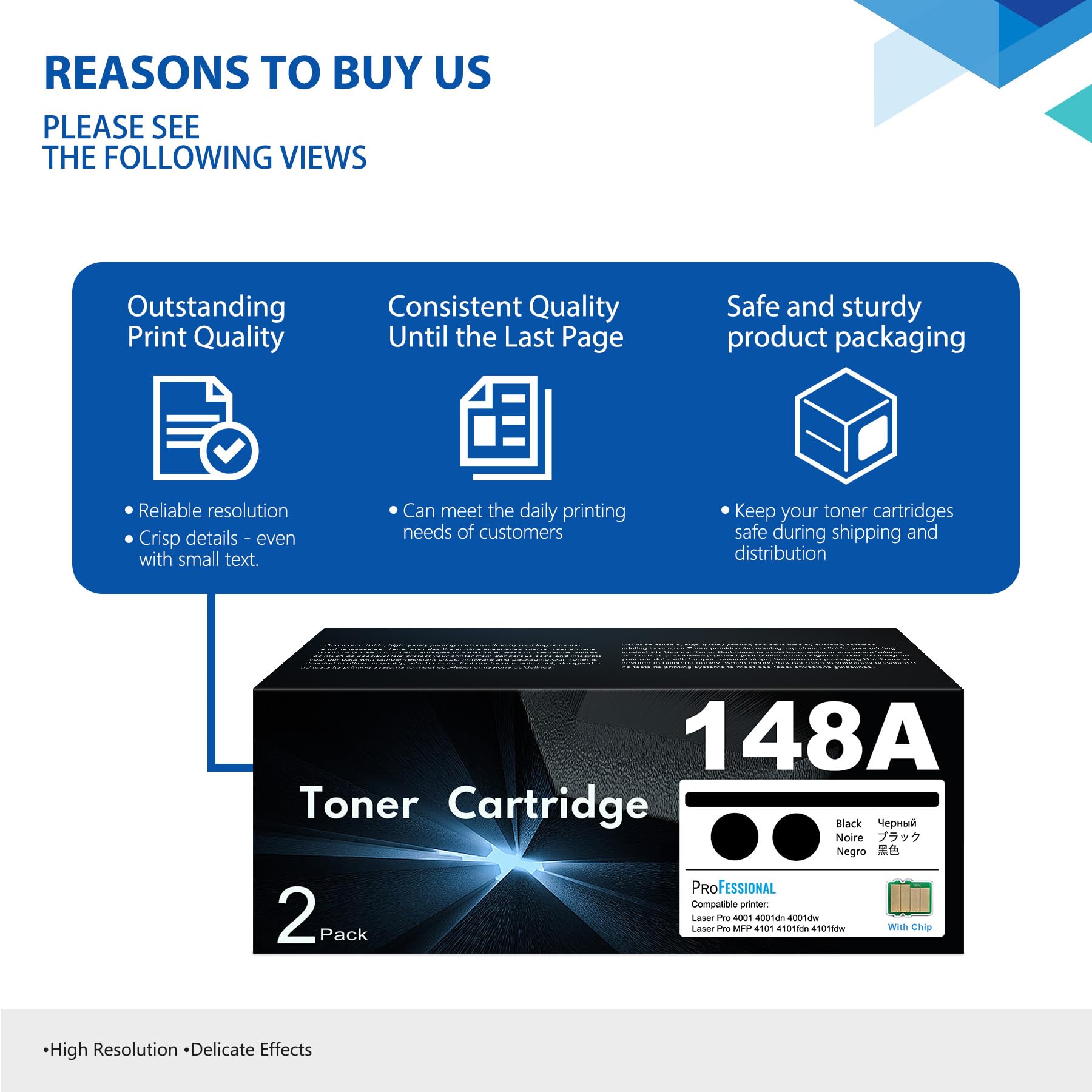 2pack 148A W1480A Toner Compatible For HP LaserJet Pro 4001n 4001dn [NO - View #5