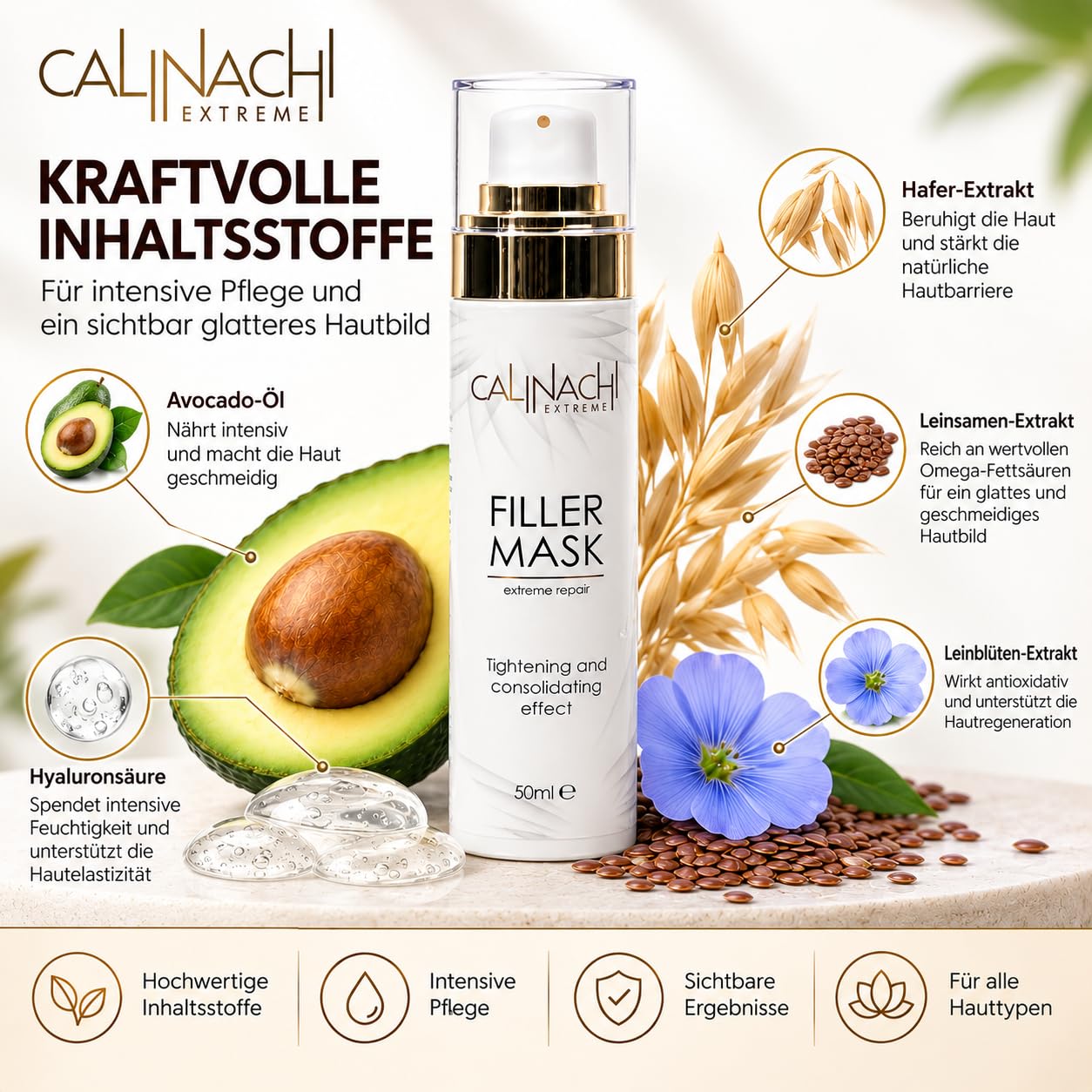 CALINACHI Filler Gesichtsmaske Matrixyl Hyaluron 50 ml