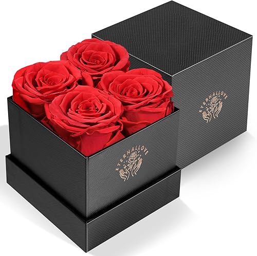 Suturun Forever - Rosas preservadas en una caja para entrega Prime Forever Fresh Flowers Roses regalos de cumpleaños para mujeres, rosa eterna para