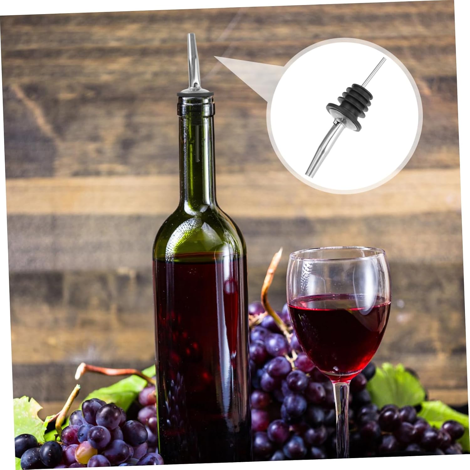 Stainless Portable Silver Pourer Steel Stopper Wine Liquor Bottle