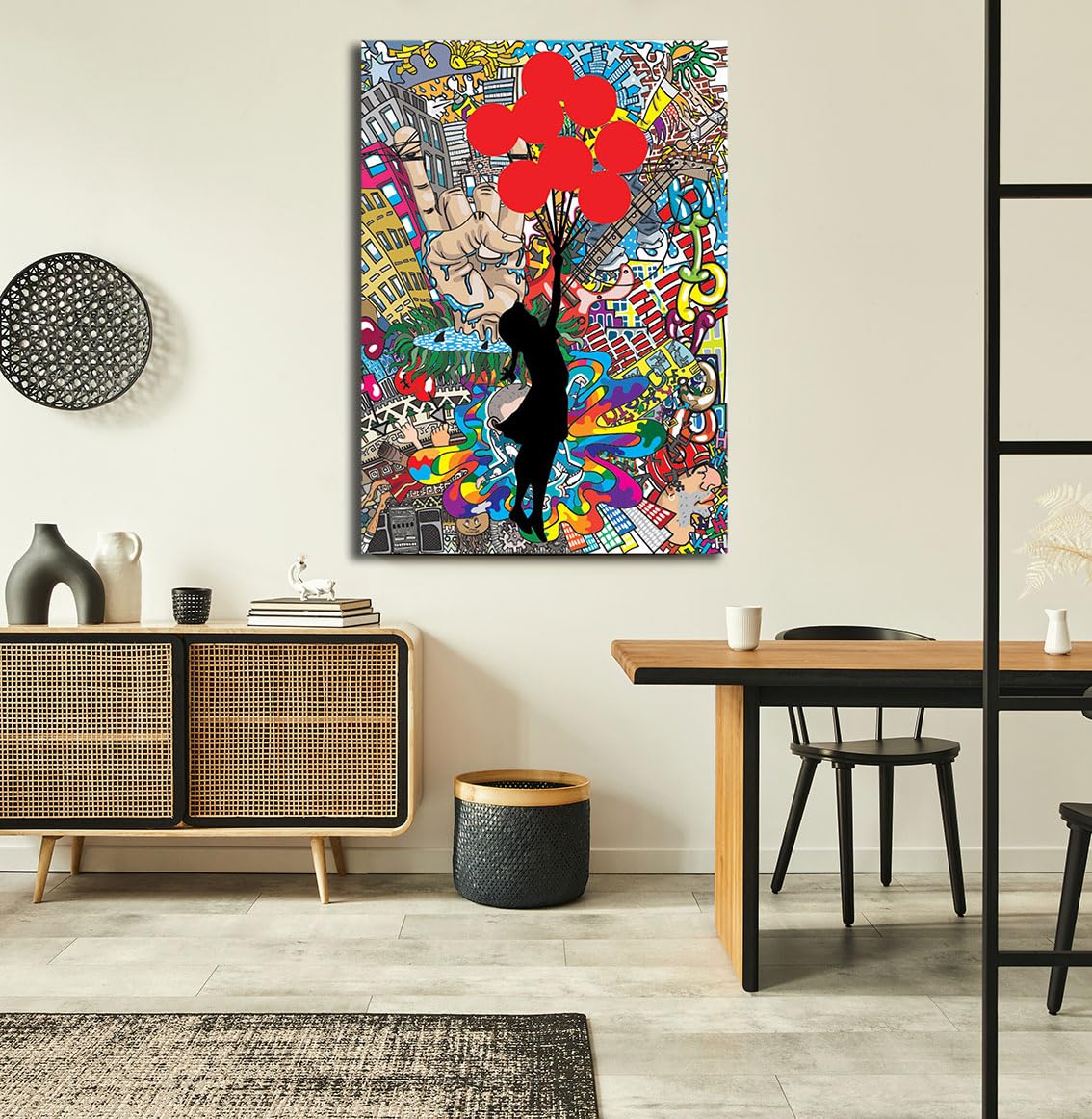 Quadro Moderno CUORE Banksy Su Tela - Per Soggiorno, Camera, Cucina, 30x40 Cm - Foto 13