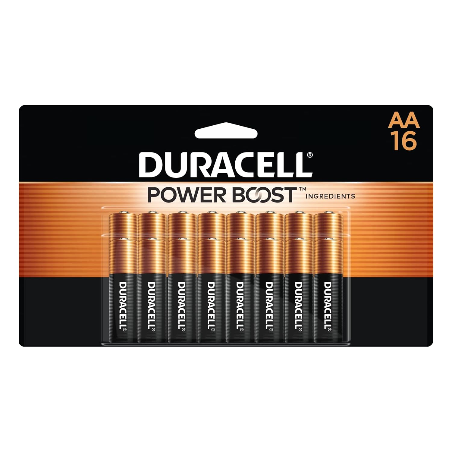 Duracell Coppertop AA Batteries with Power Boost Ingredients 16 Count Pack of 1 Long-lasting Alkaline Double AA Battery