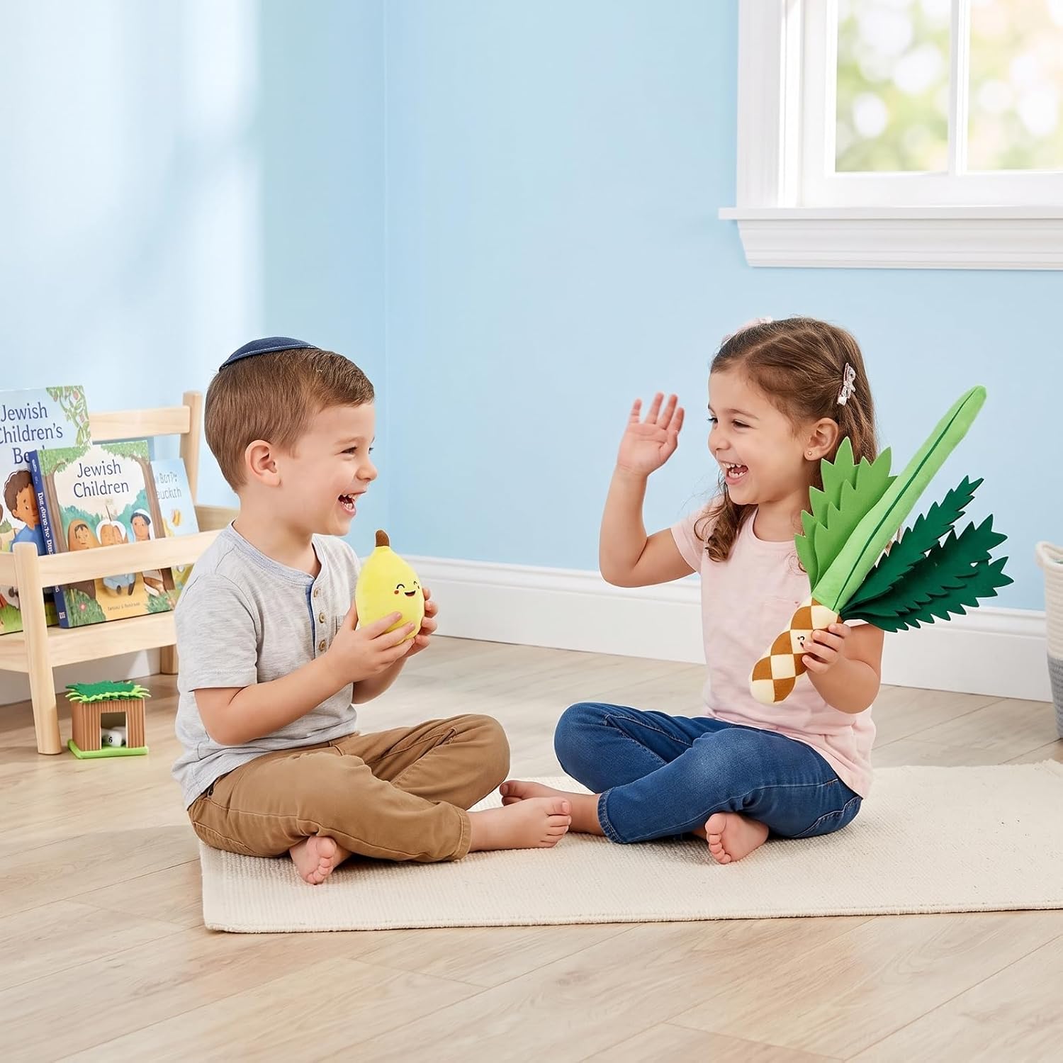 Rite Lite My Soft Lulav & Etrog Plush Sukkot Gift Set Arba Minim Judaica Learning Set Fun & Educational Judaica Party Favors Playful Learning Jewish Holiday Decorations Sukkah Goodie Bag Hostess Gifts image 2