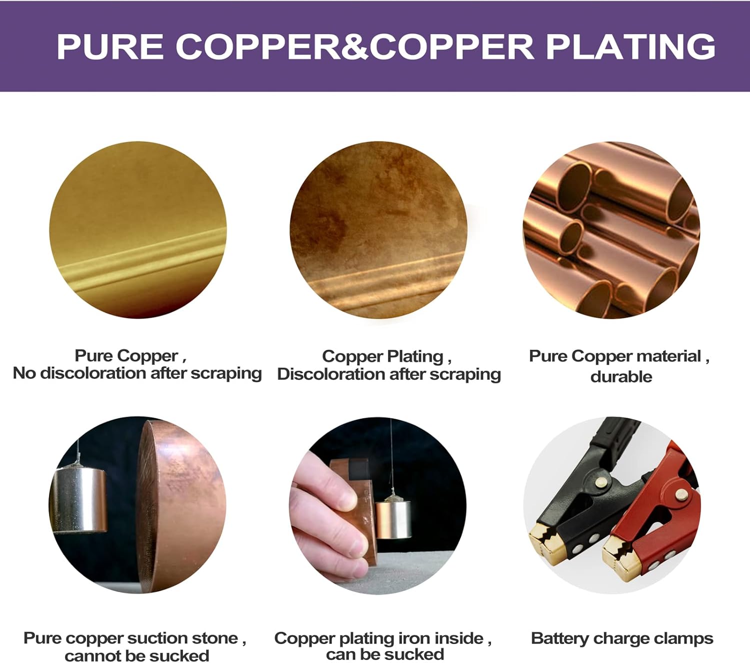 2PCS Battery Jumper Cable Clamps, Govel Heavy Duty Pure Copper Alligator Clips Jumper Cables Boost Clamp, Car Battery Charger Clamps, Suitable for Car Auto Vehicle Boat (Red & Black) - Image 5