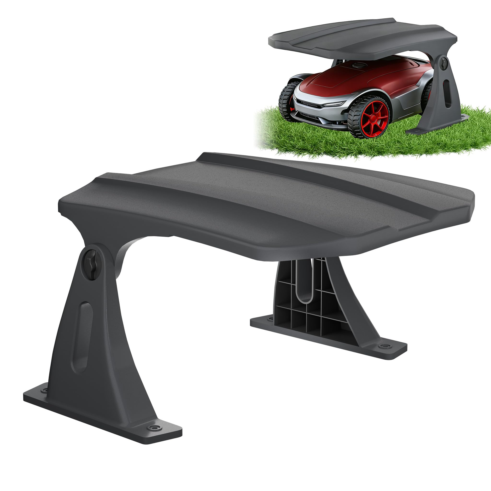 Mähroboter Garage 79×62,5×40 cm Schutzüberdachung ABS mit Dach | für Rasenroboter, Klappbare Roboter-Rasenmäher Überdachung, UV-, Regen- & Schmutzschutz auch bei Regen, Sonne oder Frost