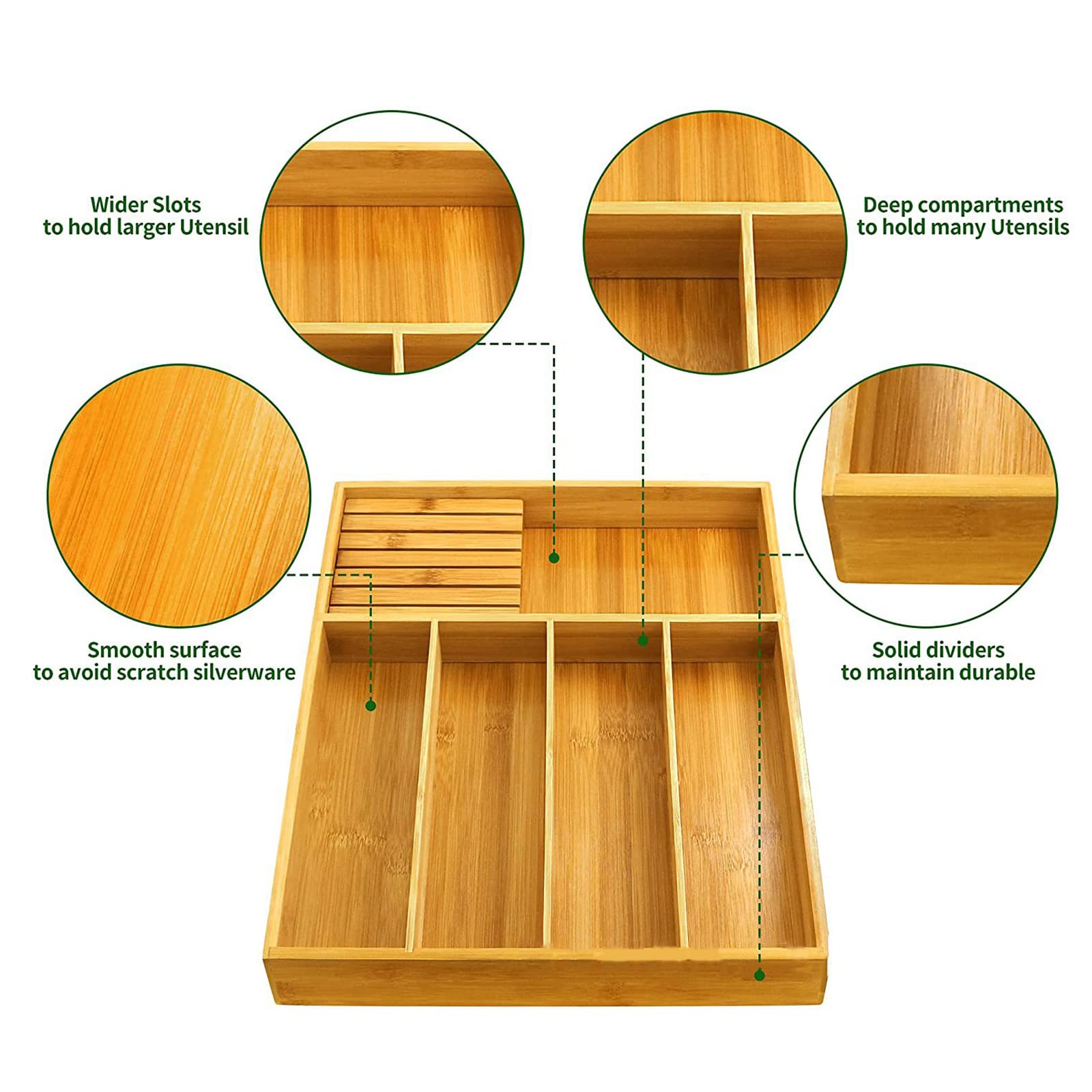 Caja organizadora para Cubiertos, Organizador de cajones for Cubiertos, Bandeja for