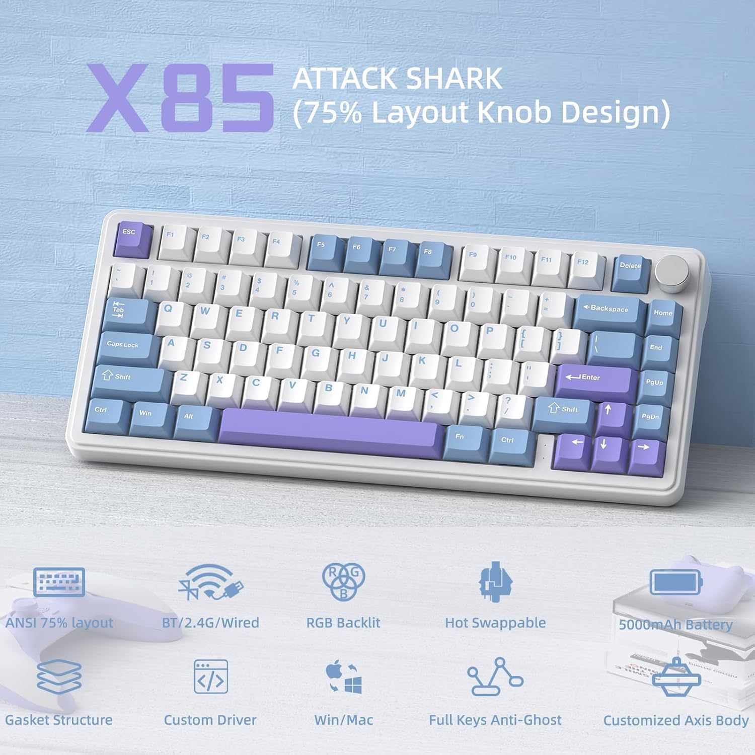 Análise do Attack Shark X85: descubra o teclado mecânico que vai elevar seu jogo! 4 71Jyp TSwjL. AC SL1500