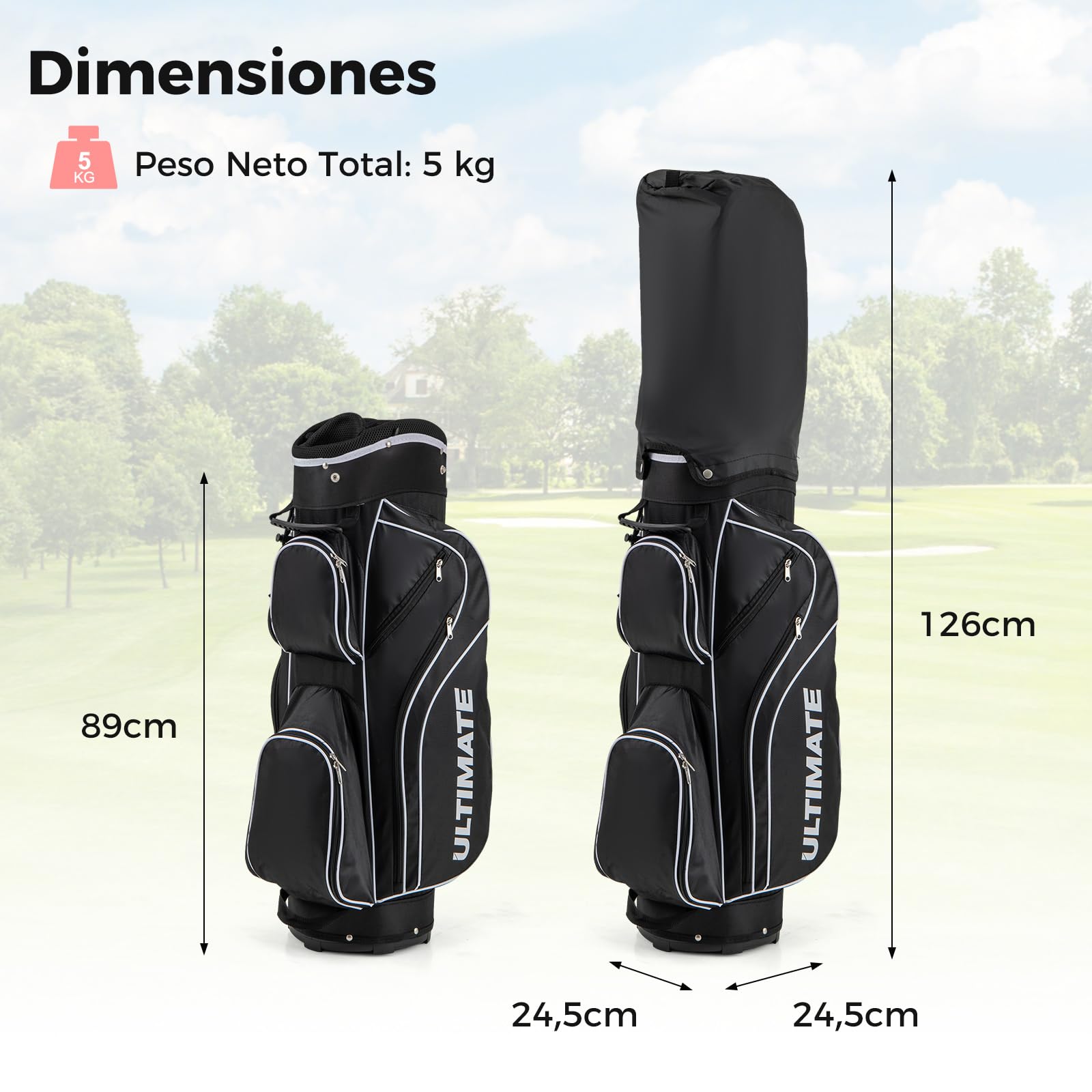 GYMAX Juego Completo de Golf para Mujer, Set Completo para Principiantes con 460CC #1 Driver, #3 Fairway, #4 Hybrid, #6, #7, #8, #9 & #P Hierros y Putter