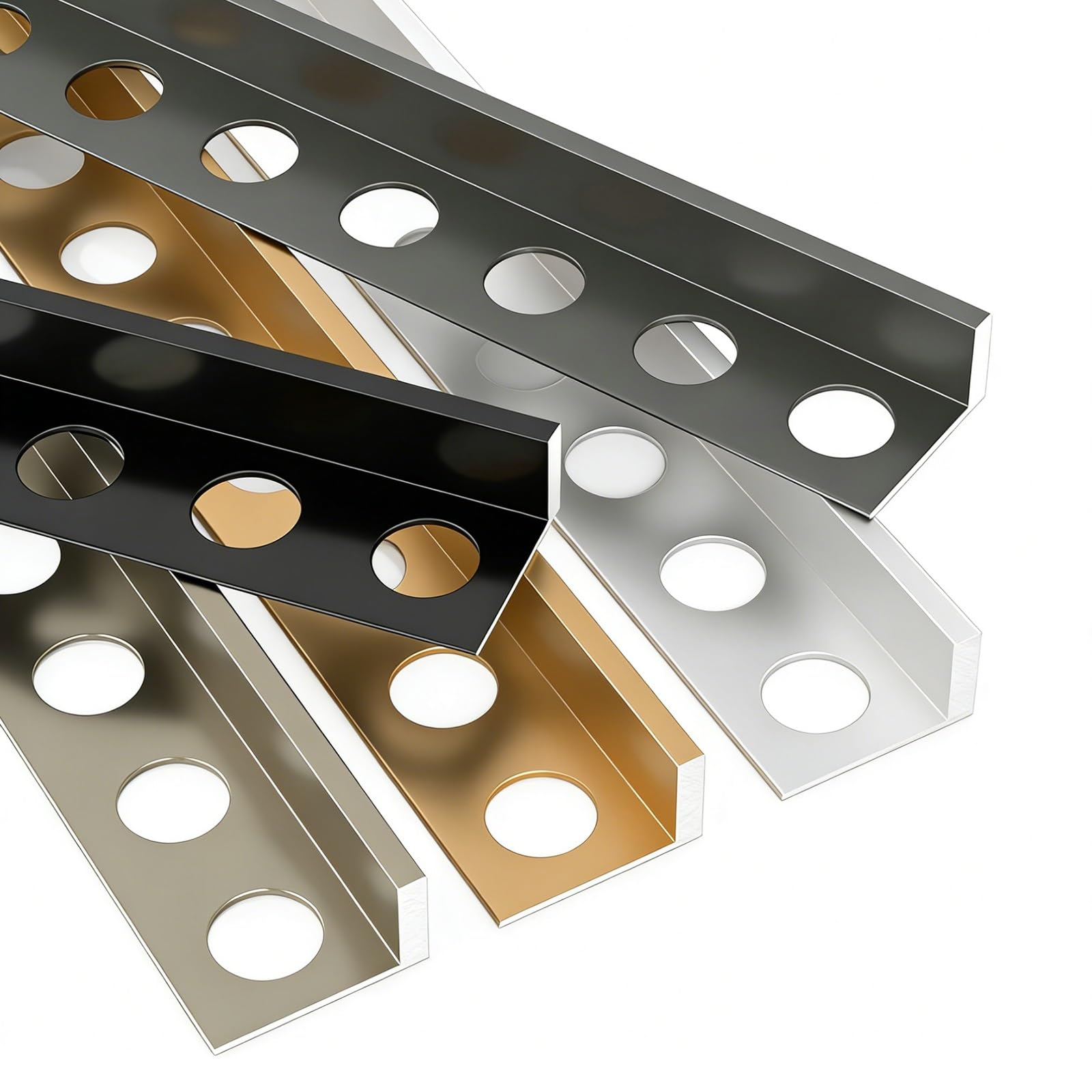 Profilé Pour Carrelage Aluminium, Profilé De Finition Pour Bordures De Sol Et Mur Joint De Carrelage De Qualité Supérieure Long 90 Cm 3 Pièces(Gold,15mm/0.59in(3pcs))