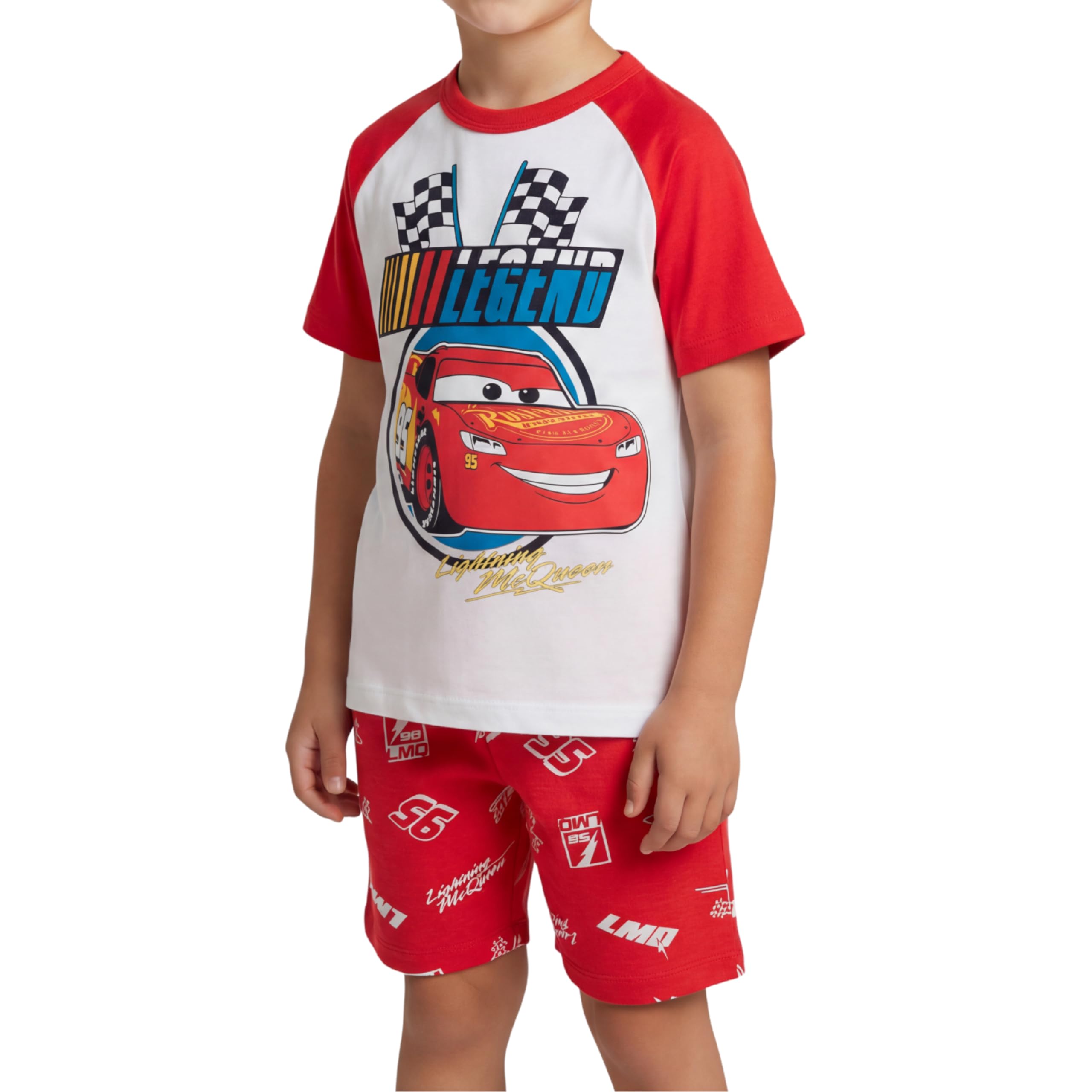 Disney Pixar Cars Pigiama per Ragazzi, Maglietta a Maniche Corte e Pantaloncini in Morbido Cotone, Taglie 3 ai 6 Anni