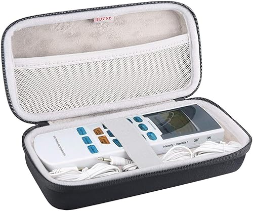 BOVKE Estuche de viaje de EVA duro de repuesto para YK15AB EMS TENS Unidad estimulador muscular masajeador electrónico de pulso, espacio adicional