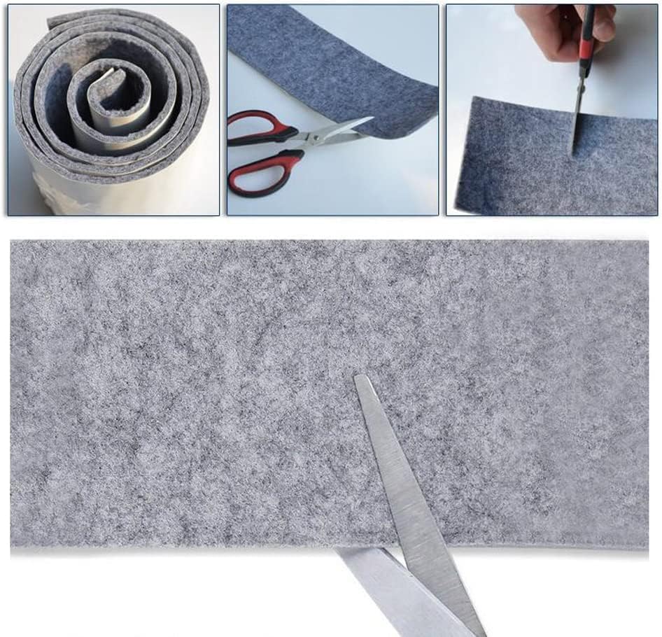 Miniatura 6 de Almohadillas de muebles para suelos de madera dura de 15 x 51 x 2 pulgadas, rollo de fieltro mecedor, tira autoadhesiva, almohadillas suaves para