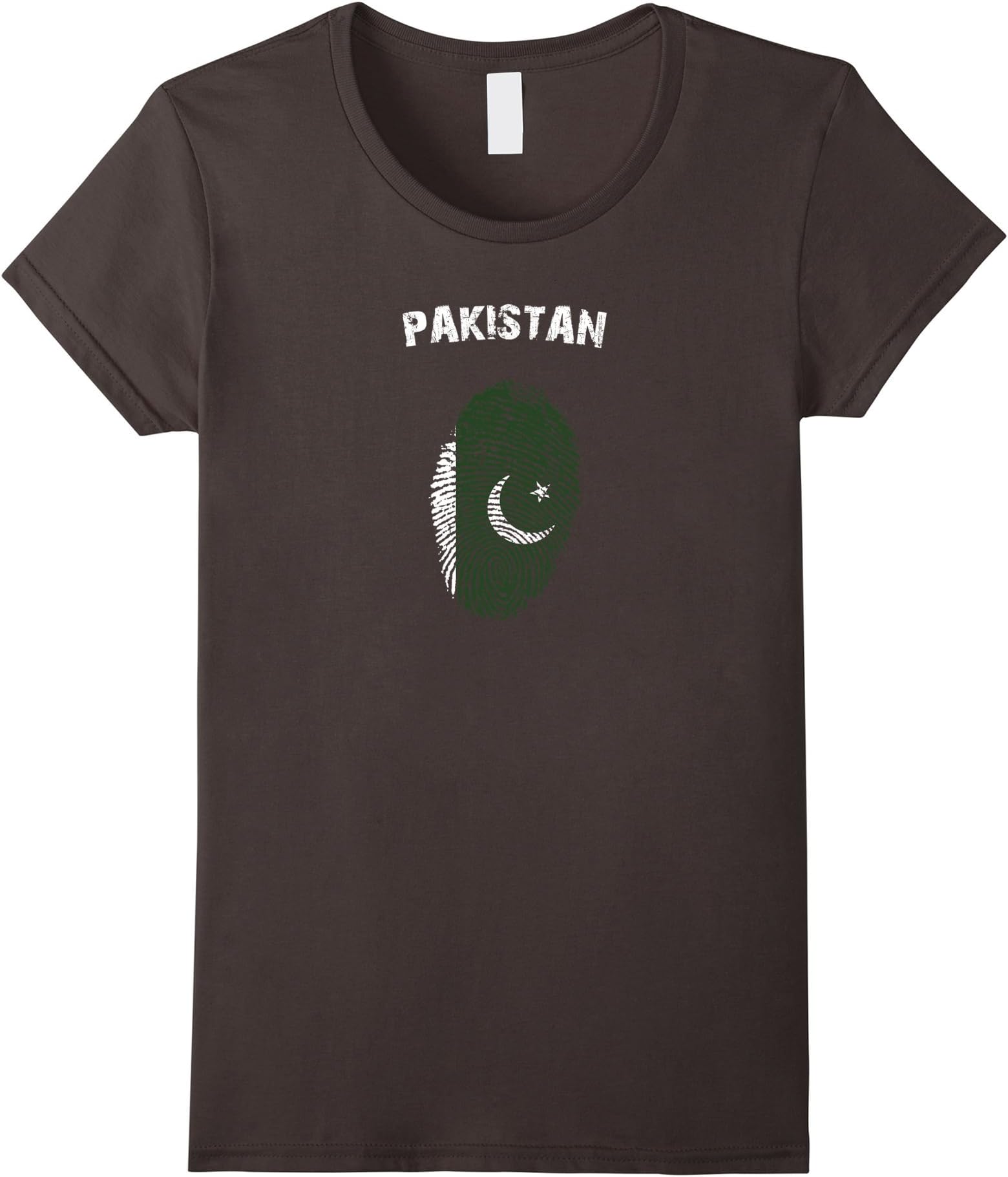Women's Pakistan Pride T-Shirt Fingerprint Flag, It's In My DNA Medium Asphalt