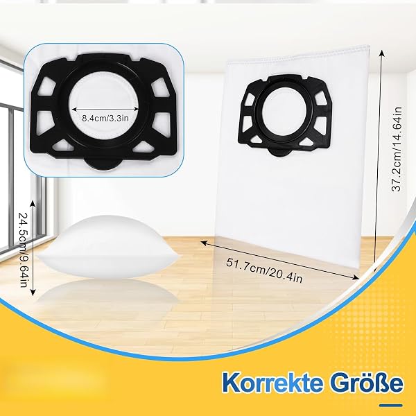7 kfi 357 beutel kompatibel mit Kärcher WD2 Plus / WD3 / WD3 Battery/SE 4001 / SE 4002 / KWD1-3 / WD3.200 Nass- und Trockensauger ,7 Staubbeutel 2.863-314.0 - 2