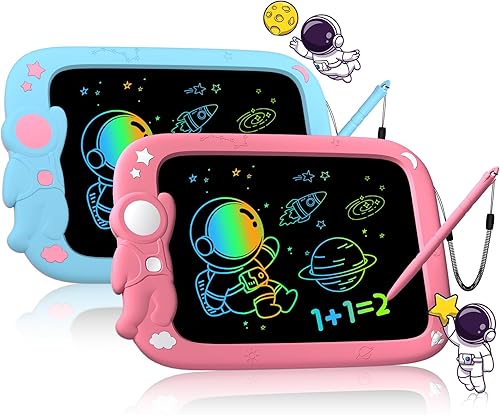 Paquete de 2 tabletas de escritura LCD para niños de 9 pulgadas, almohadilla de dibujo reutilizable y borrable para niños, tablero electrónico