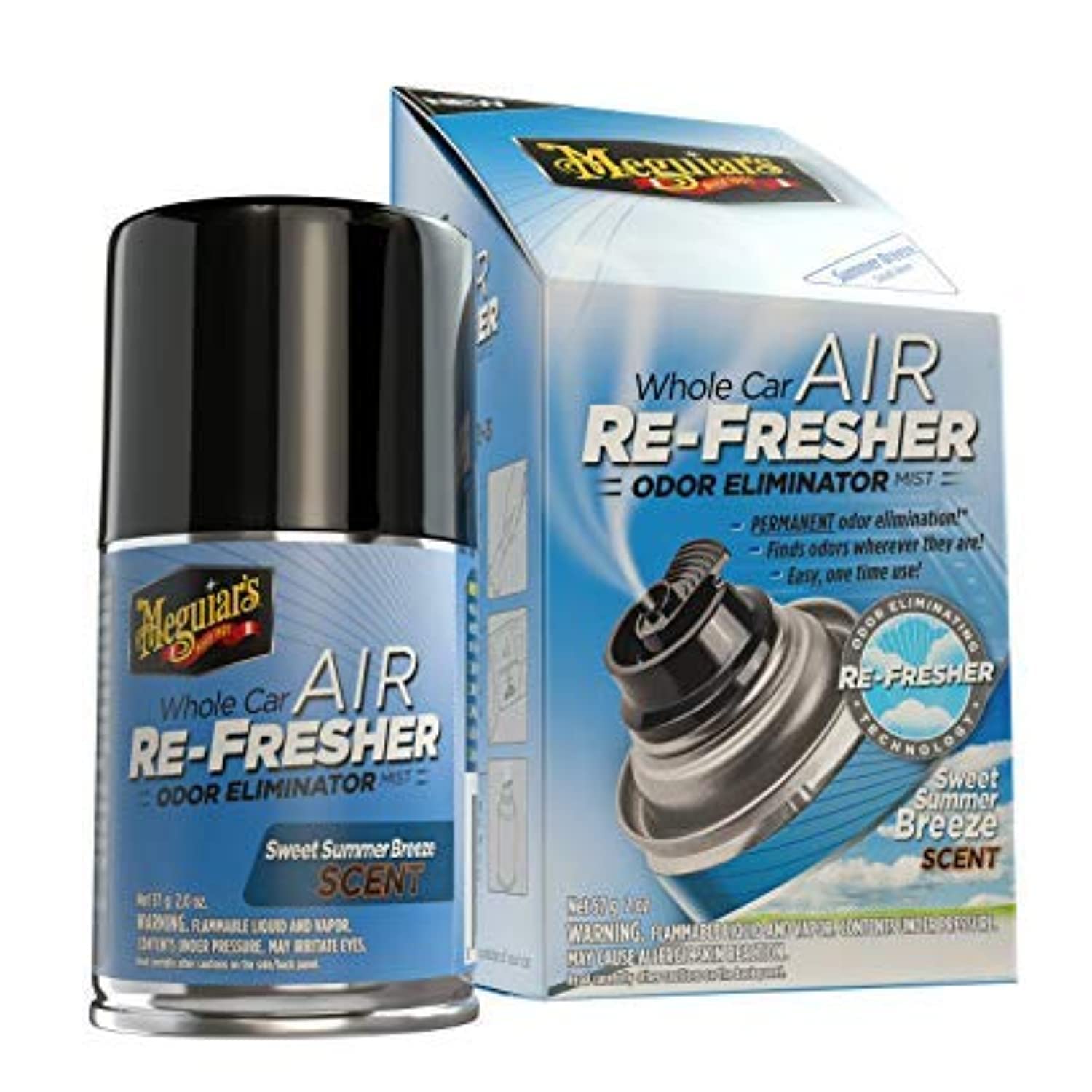 Meguiar'sG16602 Whole Car Air Re-Fresher Odor Eliminator – Sweet Summer Breeze Scent, 2 oz
