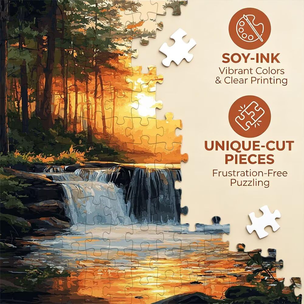 Puzzle 3000 Pezzi, Cascate Forestali 3D Puzzle per Adulti Impegnativo, Educa Puzzles Artistico, Divertente E Stimolante Puzzles Decorativo per La Famiglia, Regalo e Decorazione Pareti DX0YL6-804