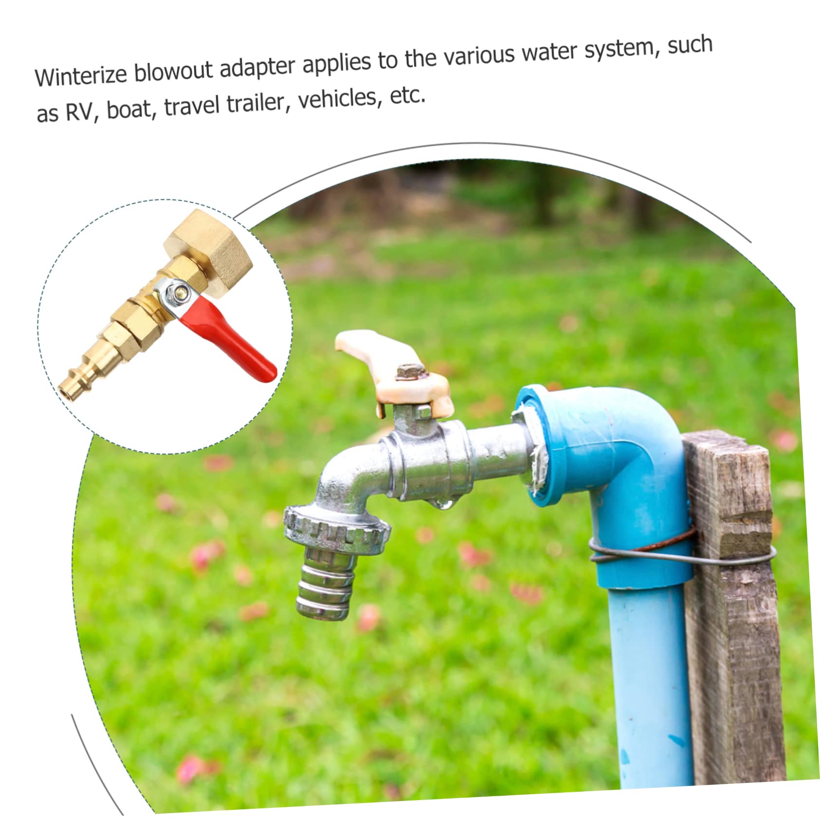 BESPORTBLE Adattatore per Tubo da Giardino Raccordo di Scarico in Ottone per Kit di Svernamento per Camper Adattatore per Tubo di Irrigazione Raccordi Rapidi per Tubo