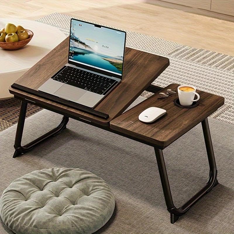 smallrun Mesa de Ordenador portátil, Bandeja para Cama, Mesa de Desayuno Plegable, Multifunción, para Cama y Sofá, AB, Vintage