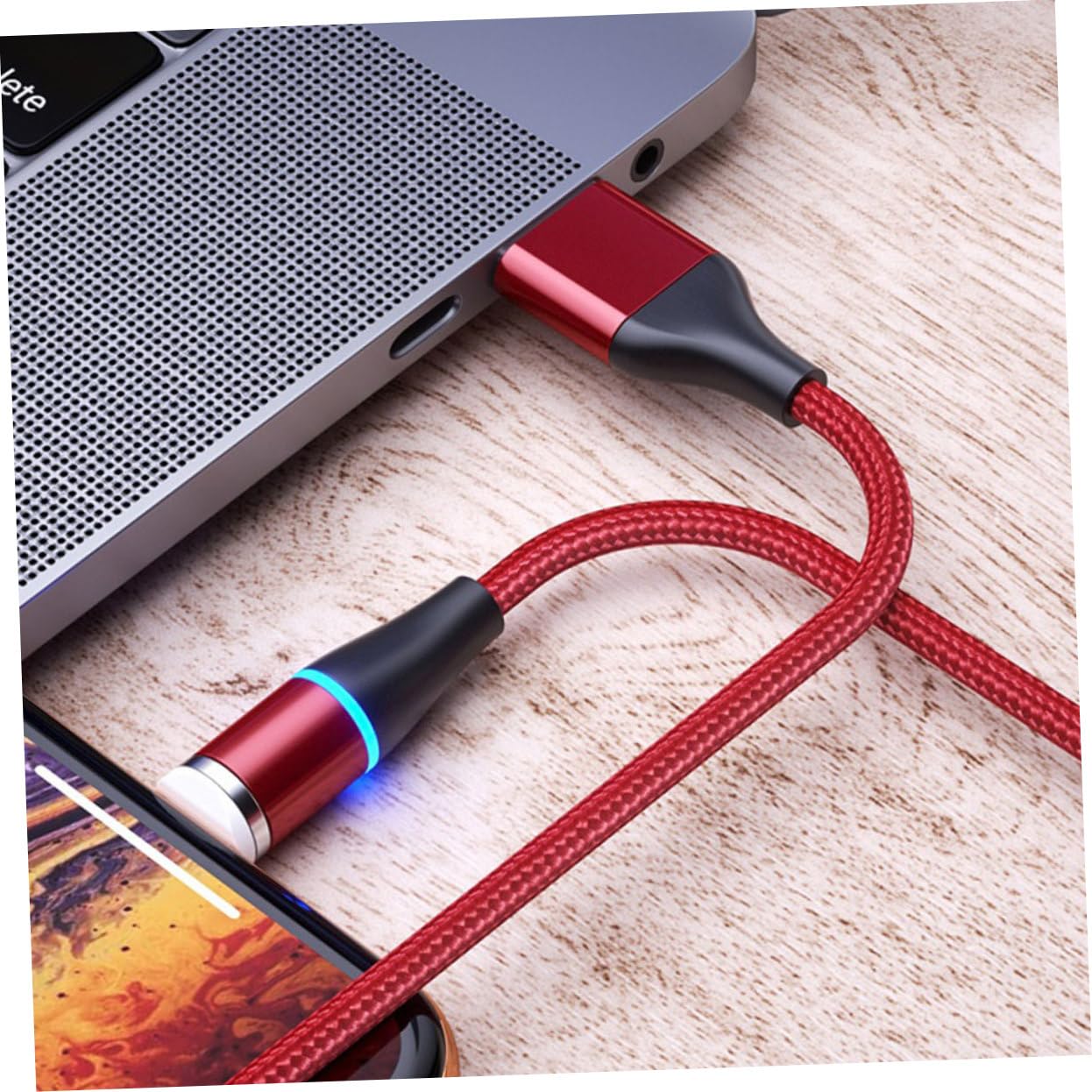 Uonlytech 3piezas Cable Magnético De Carga Rápida Para Dispositivos Type Conexión Automática y Sincronización De Datos Color Aleatorio Para Uso Diario