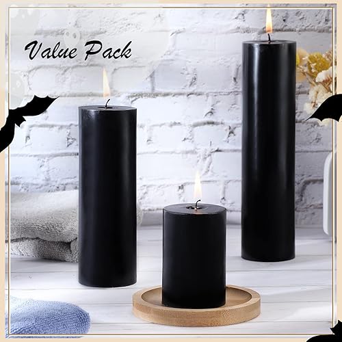 Miniatura 5 de Lounsweer 12 velas de pilar a granel sin perfume, velas votivas de cera de varios tamaños para el hogar, Shabat, bodas, spa, eventos, emergencias, 2