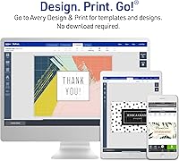 Vista 9 de Avery Printable Tent Cards with Sure Feed Technology, 2-1/2" x 8-1/2", Matte White with Embossed Border, 100 Blank Place Cards for Laser and Inkjet