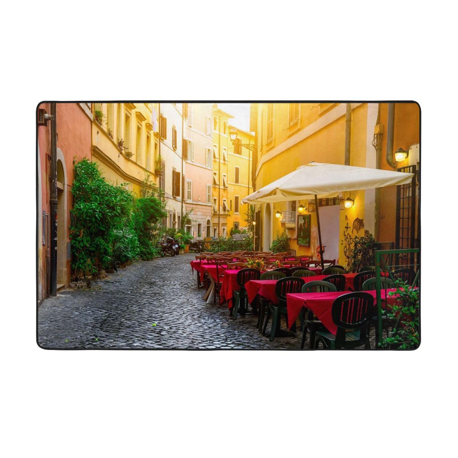Tapis italien haut de gamme en peluche douce 150x100 cm antidérapant pour salle à manger