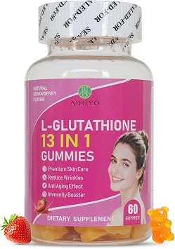 AIHIYO L-Glutathione 13 in 1 Gummies - Powerful Antioxidant & Cellular Support Supplement, with 13 Essential Nutrients for Men & Women, 60 Count
