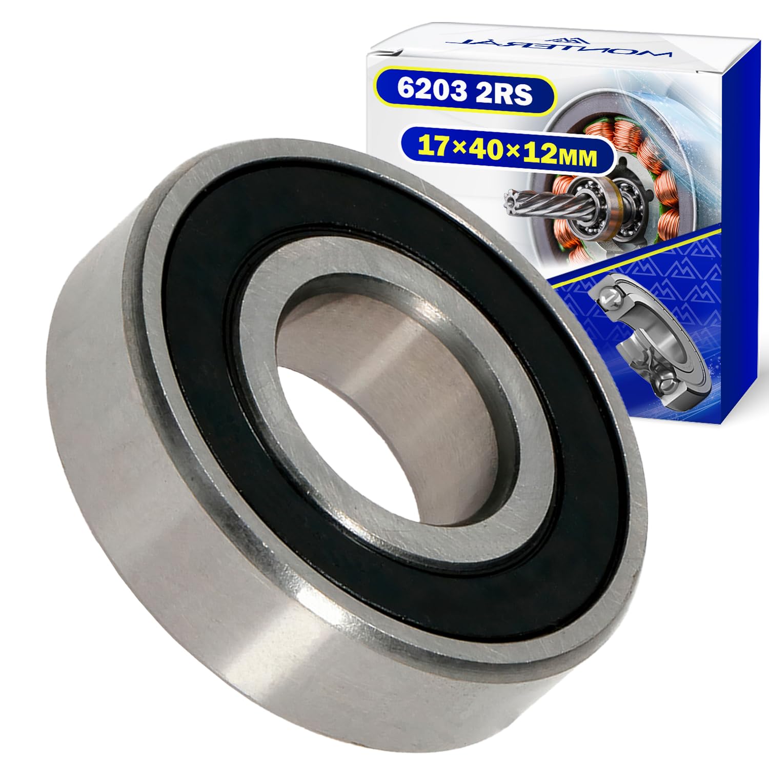 Kugellager 6002 Rs 2 Stück Kugellager 6203 2RS C3 – 17x40x12 Mm, Chromstahl, Erhöhte Lagerluft, Für Maschinen & Werkzeuge 6204 C3